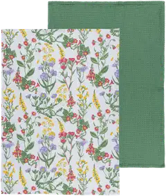 House keittiöpyyhe Wild floral vihreä 2-pack - 1