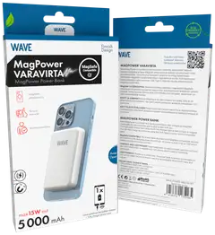 Wave MagPower lisävirta, 5000mAh, Valkoinen - 5