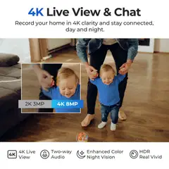 Imilab C40 4K WiFi -valvontakamera sisäkäyttöön CMSXJ112A - 16