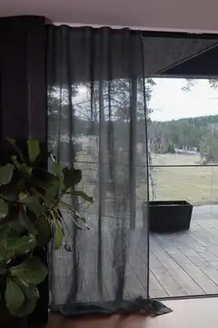 Ihanin pellavaverho 100% tummanharmaa 140 x 280 cm - 5