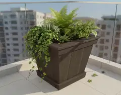 Miljöörakennus kartioruukku 40x40x40cm tummanharmaa - 4