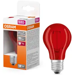 OSRAM LED-värilamppu Star Decor 2,5W punainen 45lm E27 lasi - 3