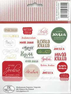 J.K. Primeco isot askartelukuviot Joulutekstit punavihreä 25kpl - 2