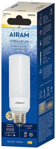 Airam Oiva opaali tubular pakkaslamppu E27 3000K 1055lm - 2