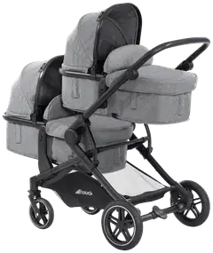 Hauck tuplarattaat Atlantic Twin harmaa - 1