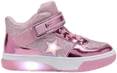 Dinsko lasten vilkkulenkkarit Jona Blink Star - Pink glitter - 1