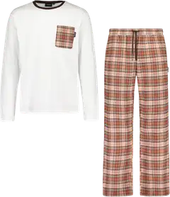 Reino&Aino miesten pyjama Reino - White/brown - 1