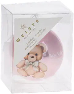 Weiste Baby's 1st  lasipallo 8cm rasiassa, vaaleansininen tai vaaleanpunainen - 2