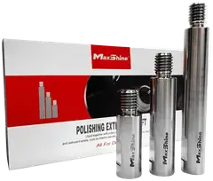 Maxshine kiillotuskoneen jatkovarsisetti 3 kpl – ruostumaton teräs, pituudet 50 mm, 80 mm ja 120 mm, M14/5/8" kierre, vaikeapääsyisten alueiden kiillotukseen - 1