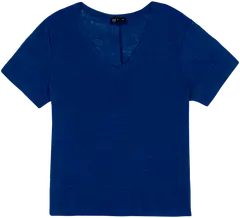 TEX naisten t-paita pellava I983065 - INDIGO LIGHT - 1