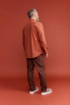 Finlayson miesten flanellipaita Twill - Rusty brown - 5