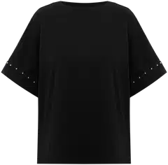 WKLY. naisten lyhythihainen trikoopusero studs-somisteet 213W312660 - Black - 1