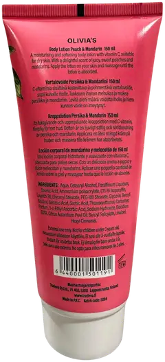 Olivia's vartalovoide vitamin C persikka & mandariini 150ml - 2
