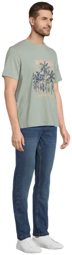 House miesten t-paita Palm Beach 195H152613 - Sage Green - 4