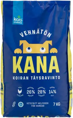 Kotimaista vehnätön koiran täysravinto kana 7kg - 1