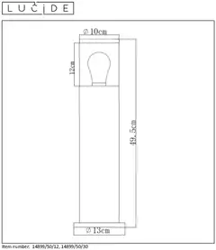 Lucide pylväsvalaisin Fedor IP44 49,5 cm musta - 3