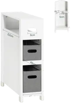 SoBuy kylpyhuonekaappi valkoinen BZR83-W - 3