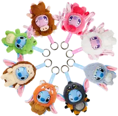 Simba Walt Disney YuYus Stitch tai Angel, maskottipehmo, 12 cm, laukkuun, reppuun tai avaimenperään - 4