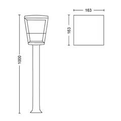 Philips Hue Econic -pylväsvalaisin ulkokäyttöön 15W 2000-6500K 1140LM säädettävä musta - 3