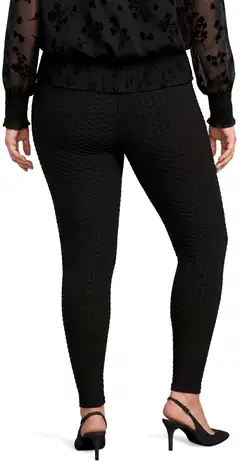 House naisten kuviolliset push-up leggingsit 222HP30624, D-mitoitus - Black - 3
