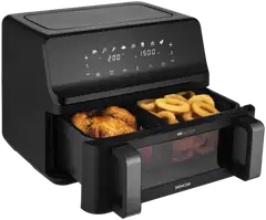 Sencor dual air fryer kiertoilmakypsennin SFR 9650BK musta - 2