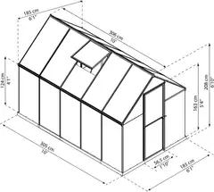 Kasvihuone Canopia Mythos 6x10/5,7m2 - 8