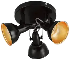 EGLO Kattospottivalaisin THORNTON halk. 21cm 3xE14 maks 28W/kpl IP20 musta/kulta - 2