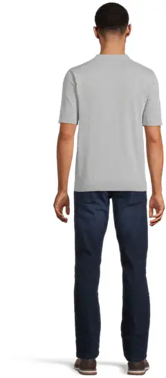 London Fog miesten lyhythihainen neulepaita 195LF03262 - Light Grey melange - 3