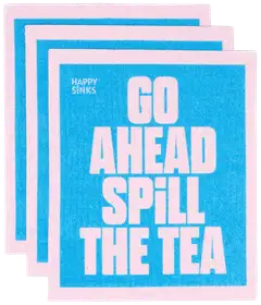 Happy Sinks Ruotsalainen tiskirätti -setti "Spill the Tea", 3 kpl - 1