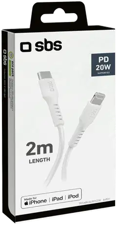 SBS latauskaapeli Usb-C To Lightning 2 M valkoinen - 2