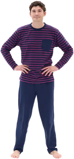 RATIA miesten pyjama - t. sininen/viininpunainen - 3