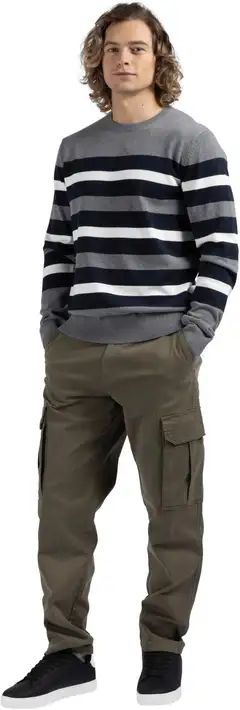 House miesten raidallinen neulepusero 195H032605 - Grey-black-white stripe - 5