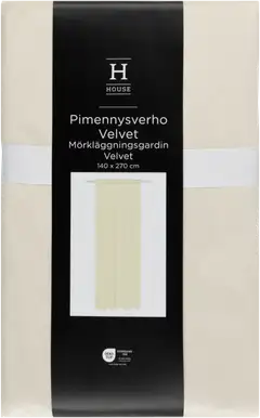 House pimennysverho Velvet 140x270 cm valkoinen - 1