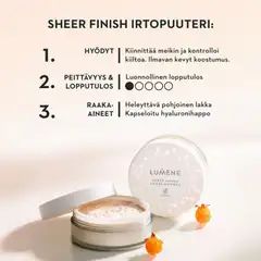 Lumene Sheer Finish Irtopuuteri Translucent 8 g - 4