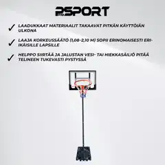 ProSport koripalloteline lapset 1.1-2.1m - 3