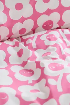 Finlayson pussilakanasetti Kukkariemu 150X210+50X60 pinkki/valkoinen - 2