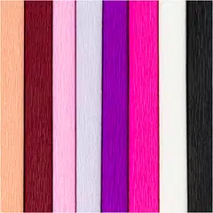 Creativ Company kreppipaperi, lila/pinkki sävyt, 8 ark - 3