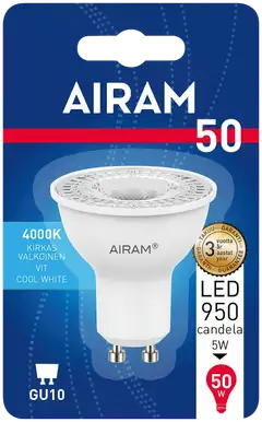 Airam LED kohdelamppu 4,2W GU10 PAR16 390LM 4000K - 2