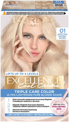 L'Oréal Paris Excellence Creme 01 Blonde Supreme Erittäin Kirkas Vaalea kestoväri 1kpl - 1