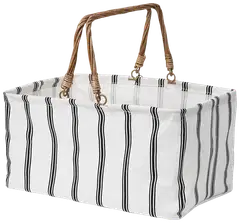 Åhléns Home piknikkori taitettava tuplaraita l.valk/musta - 1