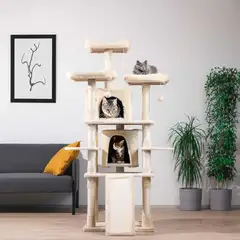 Trekker kissan kiipeilypuu Tower 170 cm beige - 5