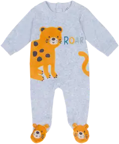TEX BABY vauvojen velourpyjama Roar - GREY CHINE LIGHT - 1