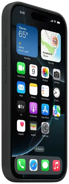 Apple iPhone 16 Pro silikoni suojakuori  - Black - 2