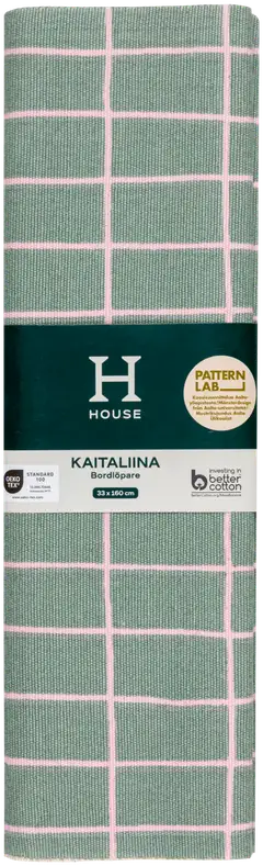 House kaitaliina Elonkorjuu 33x160 cm vihreä/vaaleanpunainen PatternLab - 3