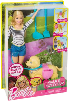 Barbie Walk & Potty Pup And Doll Dwj68 - 1