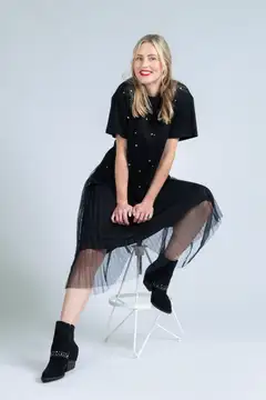 WKLY. naisten t-paita timantti 213W341108 - BLACK - 4