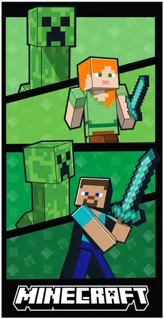 Minecfarft lasten kylpypyyhe 70x140 cm monivärinen - 1
