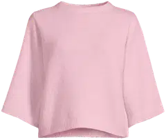 WKLY. naisten lyhythihainen neulepusero villasekoite 213W362688 - Lt pink - 2
