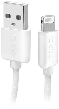 SBS latauskaapeli Usb-A To Lightning punottu 1,5 M harmaa - 1