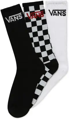 Vans miesten nilkkasukat Classic Crew 3-pack - Black-checkerboard - 1